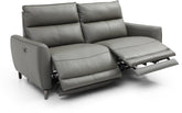 Brooklyn 3 Seater Grey Leather Electric Recliner Sofa - Pendle Village Furniture
