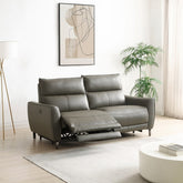 Brooklyn 3 Seater Grey Leather Electric Recliner Sofa - Pendle Village Furniture