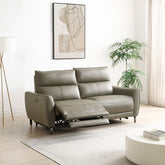 Brooklyn 3 Seater Taupe Leather Electric Recliner Sofa - Pendle Village Furniture