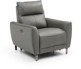 Brooklyn Grey Leather Electric Recliner Chair - Pendle Village Furniture