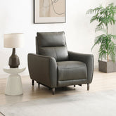 Brooklyn Grey Leather Electric Recliner Chair - Pendle Village Furniture
