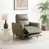 Brooklyn Taupe Leather Electric Recliner Chair - Pendle Village Furniture