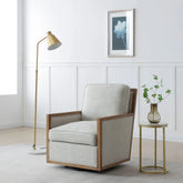 Arden Linen Mix Fabric Swivel Chair - Pendle Village Furniture