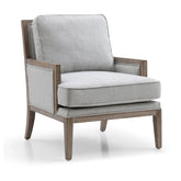 Clara Cream Linen Armchair with Washed Oak Frame - Pendle Village Furniture