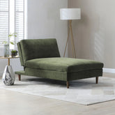 Scott Olive Chenille Fabric Chaise Sofa Bed - Pendle Village Furniture