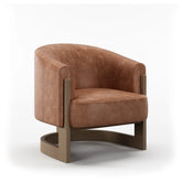 Nox Tan Split Leather Accent Chair - Pendle Village Furniture