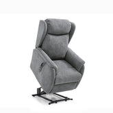 Finn Grey Fabric Dual Motor Rise Recline Chair - Pendle Village Furniture