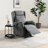 Finn Grey Fabric Dual Motor Rise Recline Chair - Pendle Village Furniture