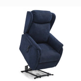 Finn Navy Fabric Dual Motor Rise Recline Chair - Pendle Village Furniture