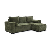 Halifax Natural Boucle Fabric Corner Sofa Bed - Pendle Village Furniture