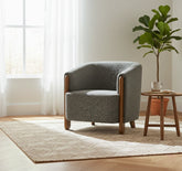 Lilian Tub Chair in Olive Chunky Textured Boucle - Pendle Village Furniture