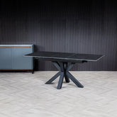 Kastonia 1.2M Matte Vik Dark Grey Sintered Stone Extending Dining Table - Pendle Village Furniture