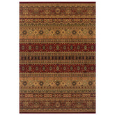 Kendra 135R Red and Rust Moroccan Stripe Rug - Pendle Village Furniture
