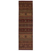 Kendra 135R Red and Rust Moroccan Stripe Runner Rug - Pendle Village Furniture