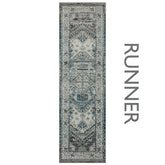 Kendra 2603H Grey and Blue Traditional Runner Rug - Pendle Village Furniture