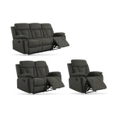 Kensington Chocolate Fabric Manual Recliner Sofa Suite