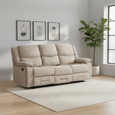 Kent 3 Seater Manual Recliner Sofa in Khaki