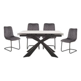 Cosmic Extending Dining Table with 4 Dining Chairs Dining Set - Pendle Village Furniture