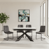 Cosmic Extending Dining Table with 4 Dining Chairs Dining Set