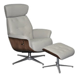Kristof Leather Look Swivel Recliner Chair and Footstool - Pendle Village Furniture