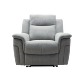 Raven Grey Textured Fabric Power Recliner Armchair - Pendle Village Furniture