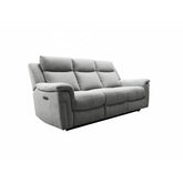 Raven Grey Textured Fabric 3 Seater Power Recliner Sofa - Pendle Village Furniture