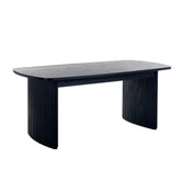 Lewes Fluted Extending Dining Table in Black - Pendle Village Furniture