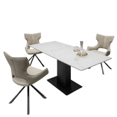 Pavoni 140 - 180cm Ceramic Auto - Rise Extending Dining Table with 4 Chairs - Pendle Village Furniture