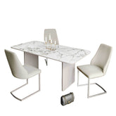 Milan White Sintered Stone Ceramic Dining Table and 6 Chairs Set - Pendle Village Furniture