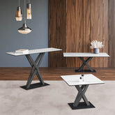 Phoenix White Gloss Ceramic Side Table - Pendle Village Furniture