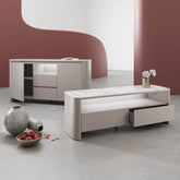 Milan TV - Unit with White Ceramic Top - Pendle Village Furniture