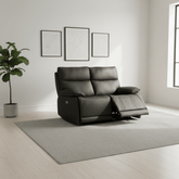 Logan 2 Seater Electric Recliner Sofa – Dark Grey Leather