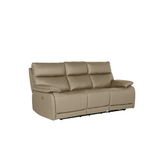 Logan 3 Seater Electric Recliner Leather Sofa – Latte - Pendle Village Furniture