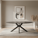 Logan 1800mm Grey Sintered Stone Oval Dining Table