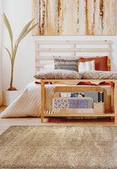 Lagom light natural rug with soft shaggy texture and modern style.