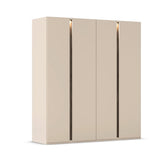 Larisa Graphite & Atlantic Oak Hinged 4 Door Wardrobe - Pendle Village Furniture