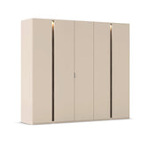 Larisa 251cm Graphite & Atlantic Oak Hinged 5 Door Wardrobe - Pendle Village Furniture