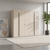 Larisa 251cm Champagne & Atlantic Oak Hinged 5 Door Wardrobe