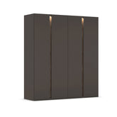 Larisa Graphite & Atlantic Oak Hinged 4 Door Wardrobe - Pendle Village Furniture