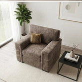 Glamour Inspire Fabric accent chair with deep cushioning, velvet upholstery, and a modern elegant design.