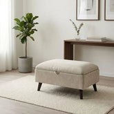Elegant Sergio Astoria storage footstool front view.