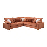 Lennox Modular Fabric 2 Corner 2 Sofa in Chenille with Feather Cushions - Pendle Village Furniture