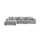 Leonard Left or Right Hand Corner Boucle Sofa in Cloudy Grey - Pendle Village Furniture