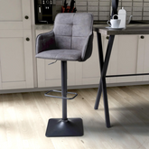 Halifax Two-Tone Suede Effect Adjustable Bar Stools – Pair