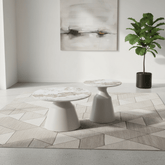 Lima Matt Grey Coffee Table & End Table Set with Pandora Top