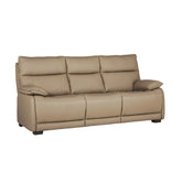 Logan 3 Seater Fixed Sofa – Latte Leather - Pendle Village Furniture