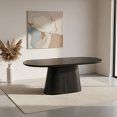 Lucerne 2M Oval Black Oak & Black Sintered Stone 2M Dining Table