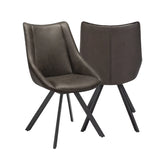 Luca Set of 4 Faux Leather Swivel Dining Chairs - Pendle Village Furniture