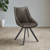 Luca Set of 4 Faux Leather Swivel Dining Chairs - Pendle Village Furniture