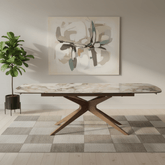 Luna Walnut Pandora Vendome Stone Extending Dining Table 160–240cm